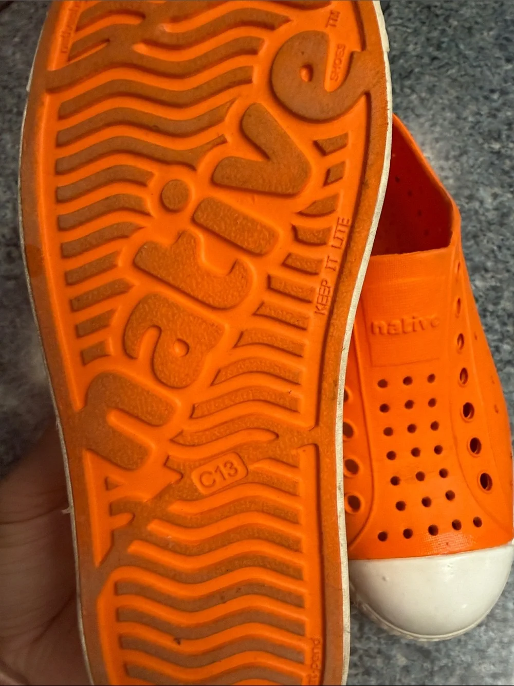Native Orange Shoes size Toddler 13
